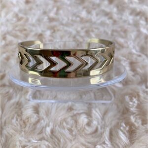 Rustic Cuff Chevron Arrow Gold Tone Cuff Bracelet